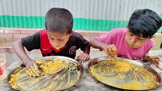 Brother vs Brother Eating Challenge || Delicious Egg Curry with Rice Eating Competition