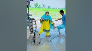 Tractor challenge with brother #azraimran #tractor #villages #comedyfilms #funny #beautifulvillage