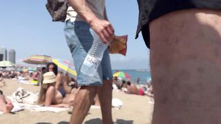 MUST SEE - BEACH OF PRETTY SPANISH WOMEN????| 4K Spain Barcelona 2023 Walking Tour Barceloneta beach