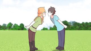 Love Curse - Steve Kisses Alex? Minecraft Anime