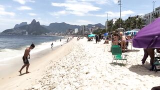 ???????? Hot day at Ipanema beach Brazil | beach walk 4k