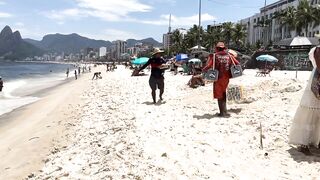 ???????? Hot day at Ipanema beach Brazil | beach walk 4k