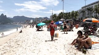 ???????? Hot day at Ipanema beach Brazil | beach walk 4k