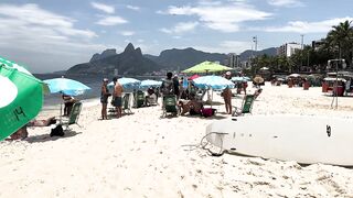 ???????? Hot day at Ipanema beach Brazil | beach walk 4k