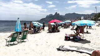 ???????? Hot day at Ipanema beach Brazil | beach walk 4k