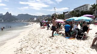 ???????? Hot day at Ipanema beach Brazil | beach walk 4k