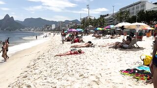 ???????? Hot day at Ipanema beach Brazil | beach walk 4k