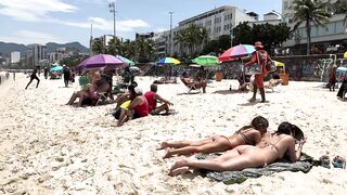 ???????? Hot day at Ipanema beach Brazil | beach walk 4k