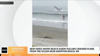 WATCH: Video shows lifeguards pulling plane from Hampton Beach