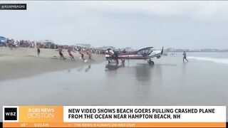 WATCH: Video shows lifeguards pulling plane from Hampton Beach