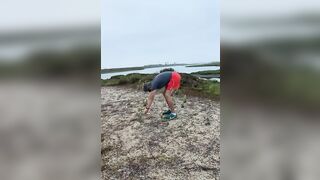 71 yr old runner does early morning yoga