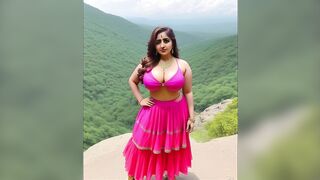 Anju Bhabi Traveling To High Mountain Lingerie set photography photoshoot ai look book @loveai143