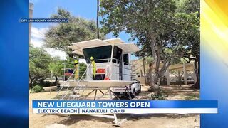 New lifeguard tower goes up on West Oahu beach