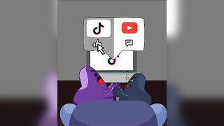 Youtube Or Tiktok? - Which One GRIMACE Choose? | GTK Dinotoons #shorts #trending #viral