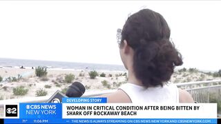 Woman in critical condition after being bitten by shark off Rockaway Beach