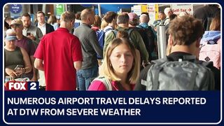 Numerous airport travel delays reported at DTW from severe weather