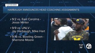 Jim Harbaugh announces head coaching assignments for first 3 games