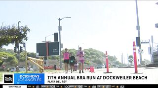 Hundreds participate in 11th Annual Bra Run at Dockweiler Beach