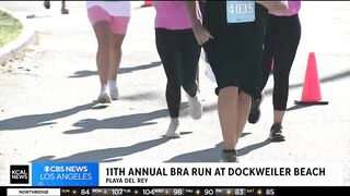 Hundreds participate in 11th Annual Bra Run at Dockweiler Beach