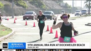 Hundreds participate in 11th Annual Bra Run at Dockweiler Beach