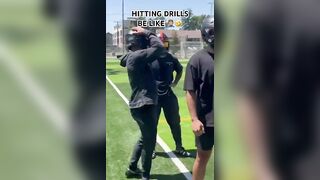 Hitting Drills Be Like ????????‍♂️???? #viral #football #funny #shorts