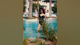 Avneet kaur in pool video in black bikinis bikini????????????????????????