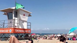 MUST SEE ???? THE HOTTEST DAY ???? on Barceloneta beach 4k Spain Beach Walking Tour