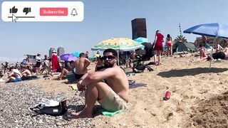 MUST SEE ???? THE HOTTEST DAY ???? on Barceloneta beach 4k Spain Beach Walking Tour