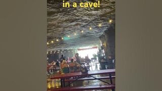 Eating dinner in a cave. Lake of the ozarks #caves #travel