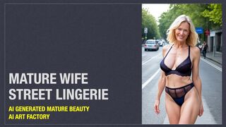 4K Photo-Real AI Mature Wife Street Lingerie