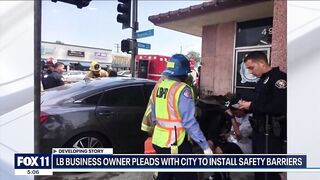 Long Beach storefront is crashed into twice, owner asks for increased safety measures