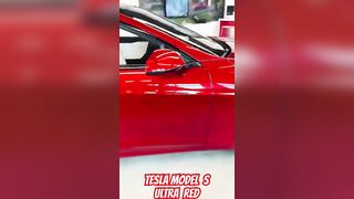 Tesla Model S Plaid in Ultra Red!!! #tesla #models #ultrared