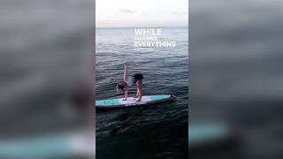 SUP Yoga: Finding Stillness While Allowing Ebb and Flow Around You ????✌????????✨ #shorts #supyoga #sup