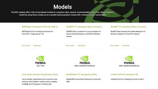 100s of Pretrained Models for AI, Digital Twins, and HPC on NVIDIA NGC Catalog