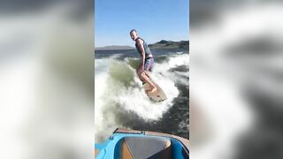 Mess up the words = get a yoga ball to the face #WakeSurfing #karaoke #Shorts