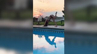 Yoga by the pool #stretching #yoga #livingmybestlife