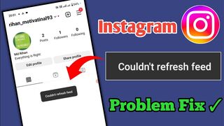 couldn't refresh feed instagram | instagram couldn't refresh feed | fix insta couldn't refresh feed