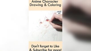 Anime Character Drawing and Coloring #shorts