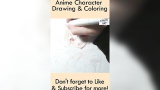 Anime Character Drawing and Coloring #shorts