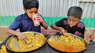 Eating Challenge || Egg Omelet Curry with Rice Eating Challenge || Eating Competition