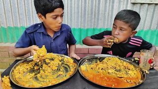 Eating Challenge || Egg Omelet Curry with Rice Eating Challenge || Eating Competition