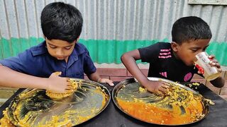 Eating Challenge || Egg Omelet Curry with Rice Eating Challenge || Eating Competition