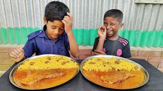 Eating Challenge || Egg Omelet Curry with Rice Eating Challenge || Eating Competition