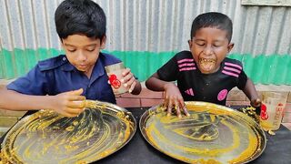 Eating Challenge || Egg Omelet Curry with Rice Eating Challenge || Eating Competition