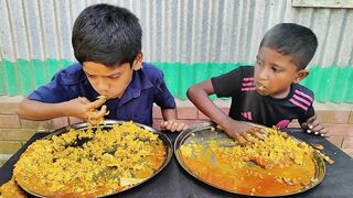 Eating Challenge || Egg Omelet Curry with Rice Eating Challenge || Eating Competition