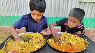 Eating Challenge || Egg Omelet Curry with Rice Eating Challenge || Eating Competition