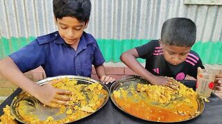 Eating Challenge || Egg Omelet Curry with Rice Eating Challenge || Eating Competition