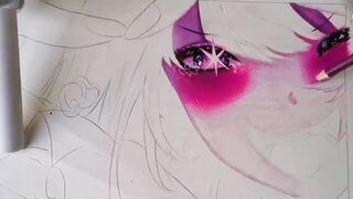 Drawing anime girl Ai Hoshino crying using colored pencils | Timelapse | Draw so easy Anime