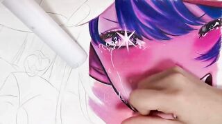 Drawing anime girl Ai Hoshino crying using colored pencils | Timelapse | Draw so easy Anime