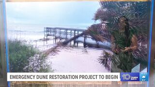 Treasure Island undergoing emergency beach dune restoration due to Hurricane Idalia damage